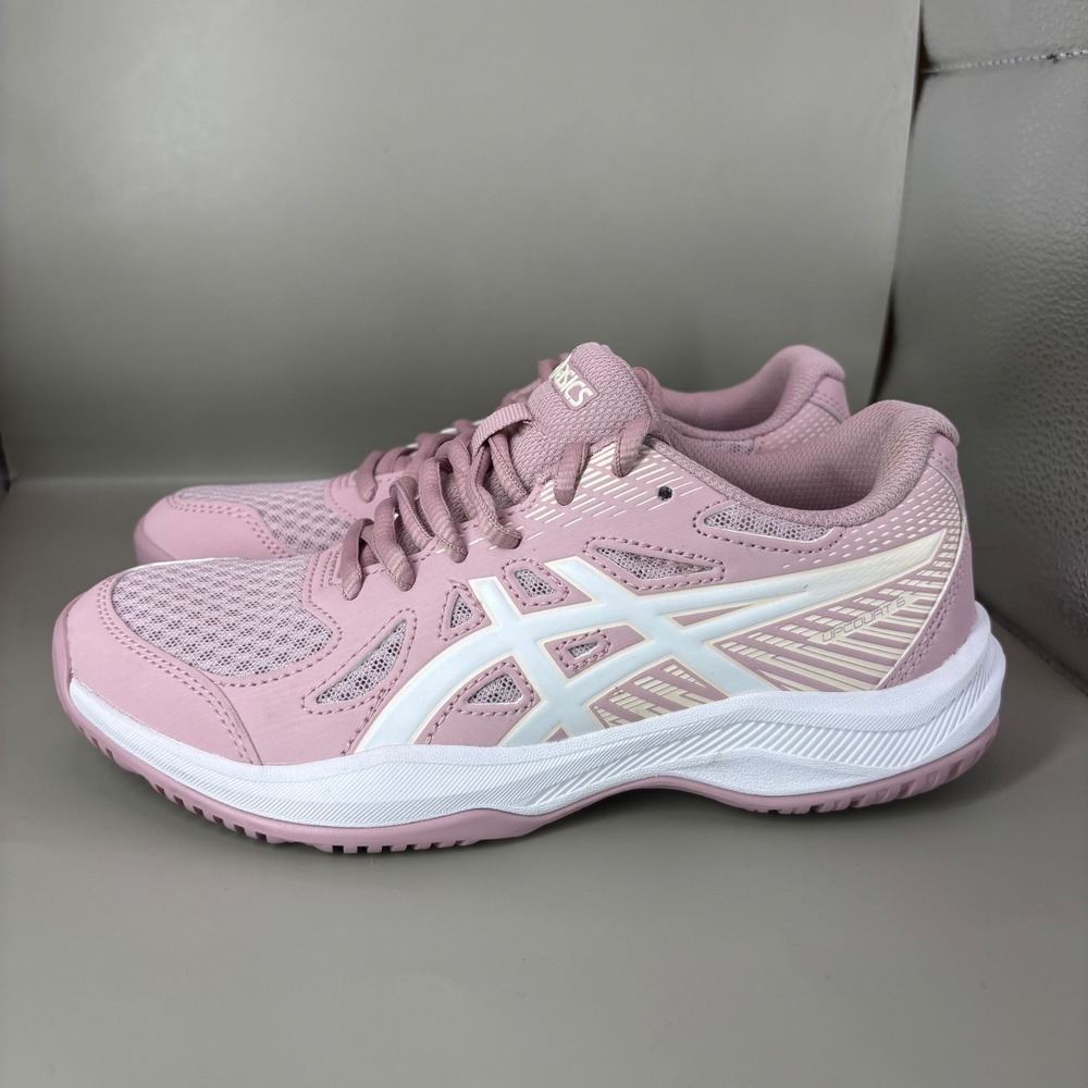 ASICS Upcourt 6 Womens Volleyball Shoes Pink White 1072A107 Size 5 - Picture 3 of 7